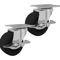 Accessoires De Quincaillerie-vidaXL Roulettes 2 pcs Noir et argenté 50,7 x 50,7 x 24,4 mm