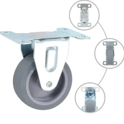 vidaXL Roulettes fixes 4 pcs 75 mm