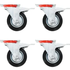 Manutention De Matériaux-vidaXL Roulettes pivotantes avec double frein 4 pcs 100 mm
