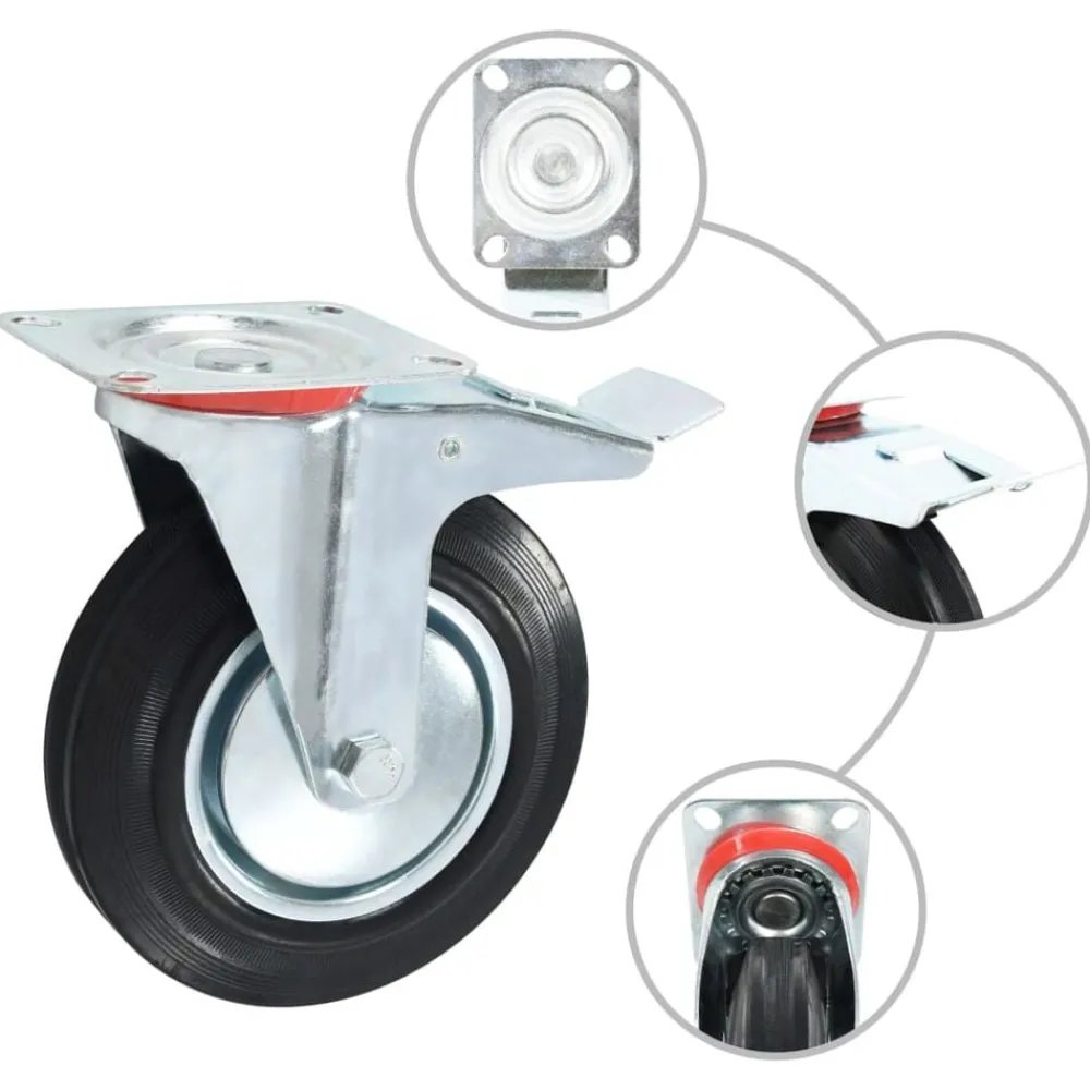vidaXL Roulettes pivotantes 4 pcs 200 mm
