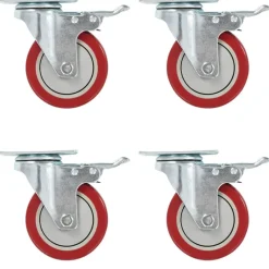 Manutention De Matériaux-vidaXL Roulettes pivotantes avec double freins 4 pcs 100 mm