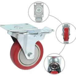 Manutention De Matériaux-vidaXL Roulettes pivotantes avec double freins 4 pcs 100 mm