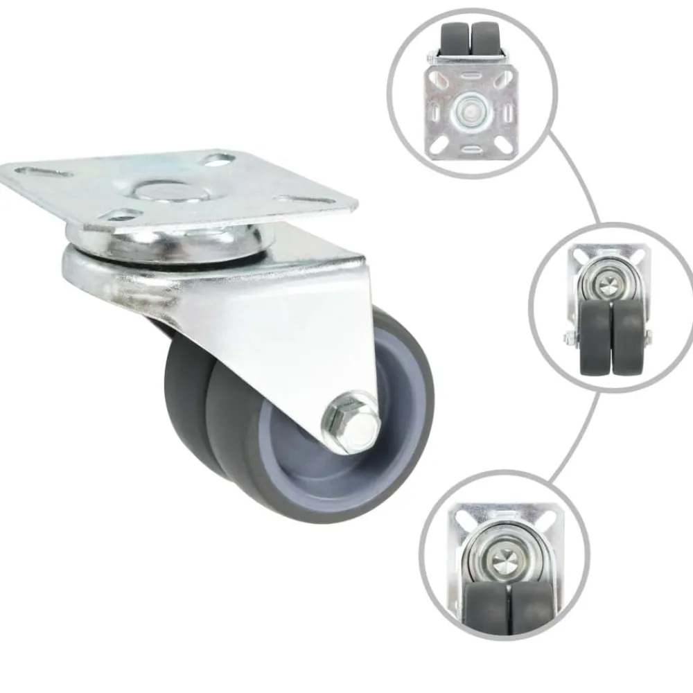 vidaXL Roulettes pivotantes doubles 4 pcs 50 mm