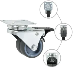 vidaXL Roulettes pivotantes doubles 4 pcs 50 mm