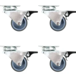 vidaXL Roulettes pivotantes doubles à double frein 4 pcs 50 mm
