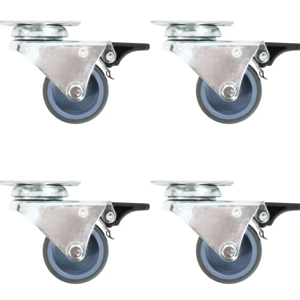 vidaXL Roulettes pivotantes doubles à double frein 4 pcs 50 mm