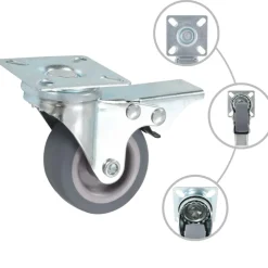 Manutention De Matériaux-vidaXL Roulettes pivotantes avec frein double 4 pcs 50 mm