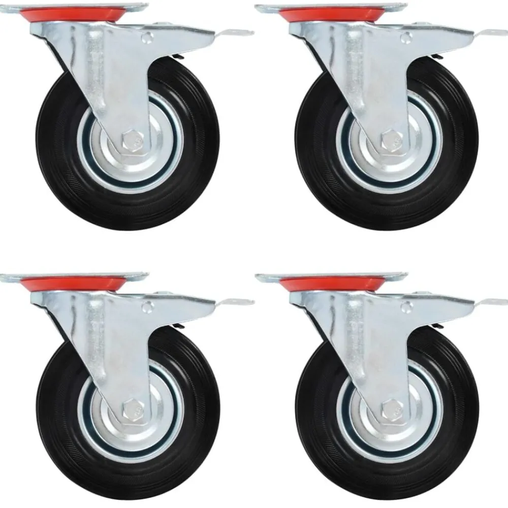 vidaXL Roulettes pivotantes avec double frein 4 pcs 125 mm