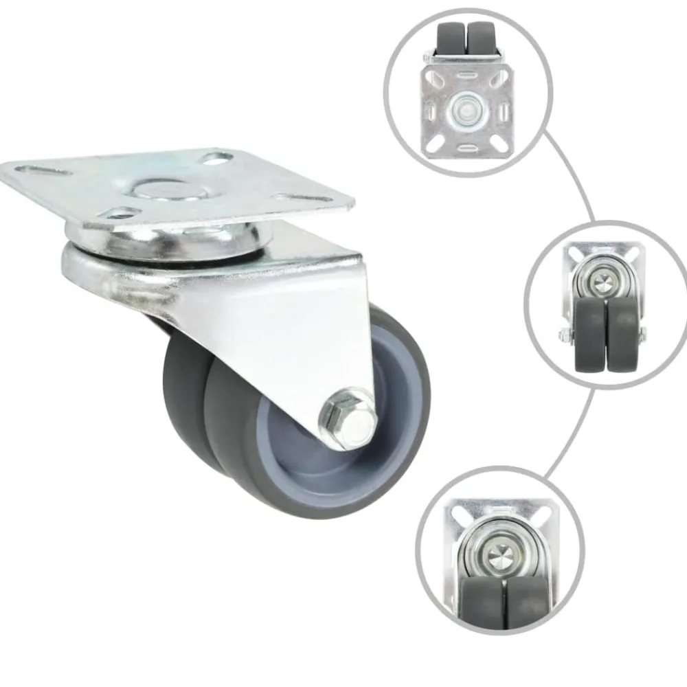vidaXL Roulettes pivotantes doubles 4 pcs 50 mm