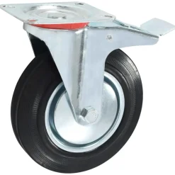Manutention De Matériaux-vidaXL Roulettes pivotantes avec double frein 4 pcs 200 mm