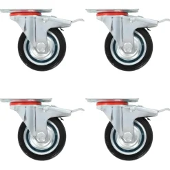 Manutention De Matériaux-vidaXL Roulettes pivotantes avec double frein 4 pcs 75 mm