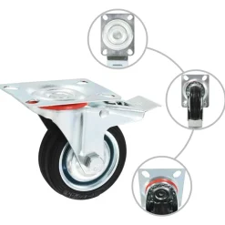Manutention De Matériaux-vidaXL Roulettes pivotantes avec double frein 4 pcs 75 mm
