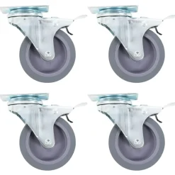 vidaXL Roulettes pivotantes avec double frein 4 pcs 75 mm