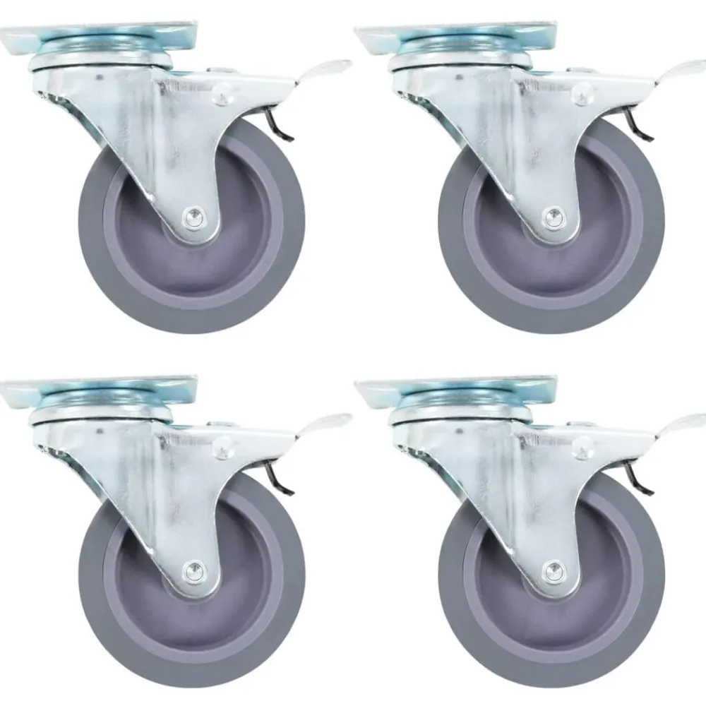 vidaXL Roulettes pivotantes avec double frein 4 pcs 75 mm