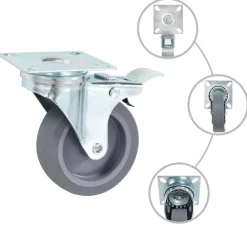 vidaXL Roulettes pivotantes avec double frein 4 pcs 75 mm