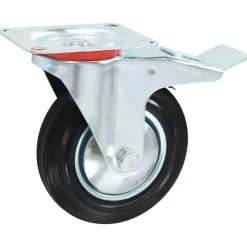 Manutention De Matériaux-vidaXL Roulettes pivotantes avec double frein 4 pcs 160 mm