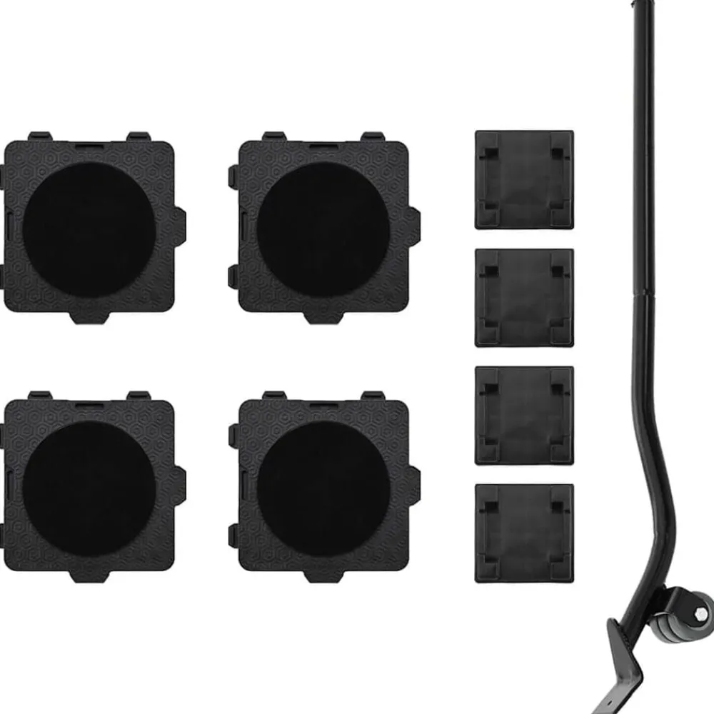 vidaXL Roulettes pour meubles 4 pièces avec élévateur Noir 13,5 x 13,5 x 4,2 cm 300 kg