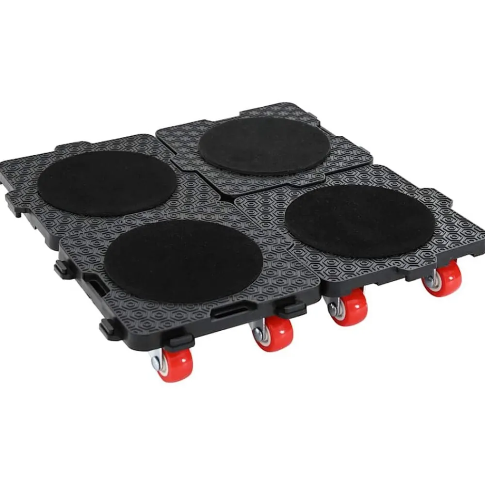vidaXL Roulettes pour meubles 4 pièces avec élévateur Noir 13,5 x 13,5 x 4,2 cm 300 kg