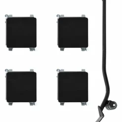vidaXL Roulettes pour meubles 4 pièces avec élévateur 13,5 x 13,5 x 6 cm Acier 1300 kg