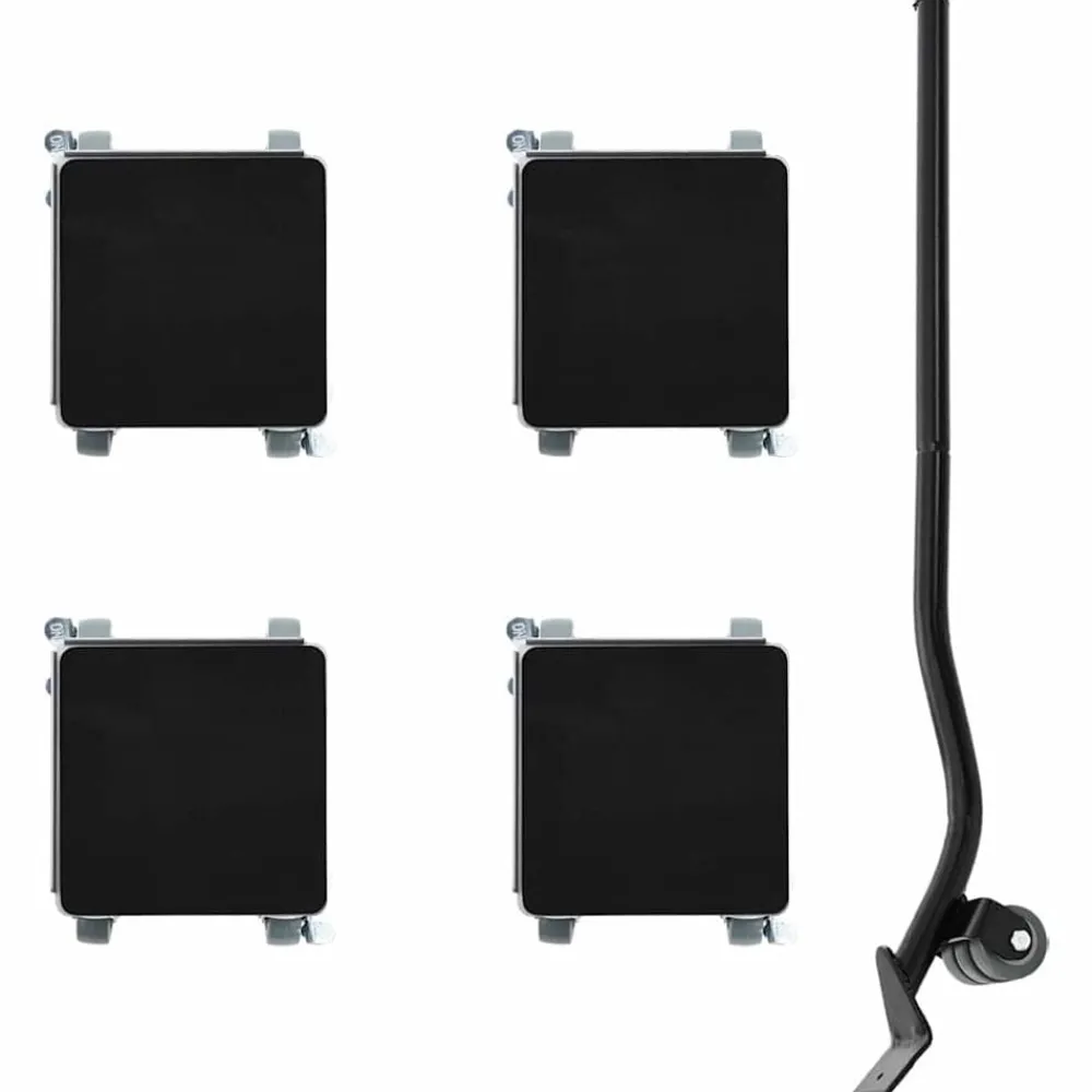 vidaXL Roulettes pour meubles 4 pièces avec élévateur 13,5 x 13,5 x 6 cm Acier 1300 kg