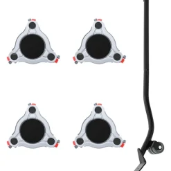 vidaXL Roulettes pour meubles 4 pièces avec élévateur 14,5 x 13,5 x 4 cm Acier 400 kg