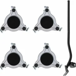 Accessoires De Quincaillerie-vidaXL Roulettes pour meubles 4 pièces avec élévateur 19 x 17,5 x 6 cm Acier 1000 kg