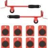 vidaXL Roulettes pour meubles 8 pièces avec élévateurs Rouge 9,8 x 7,5 x 3 cm 150 kg
