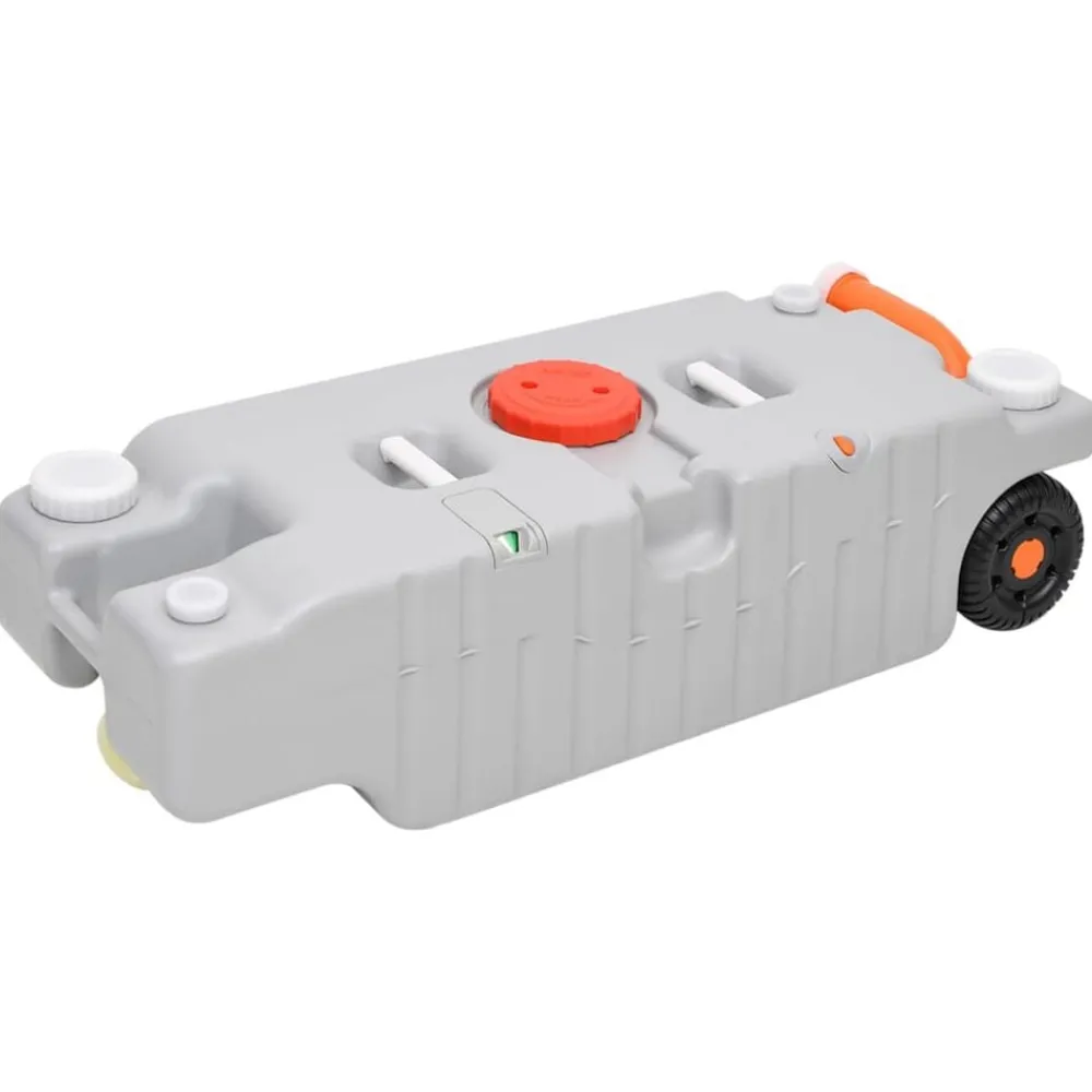 Loisirs De Plein Air-vidaXL Réservoir d'eau à roulettes pour le camping 75 L gris