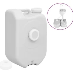 vidaXL Réservoir d'eau portable avec adaptateur 24 L gris
