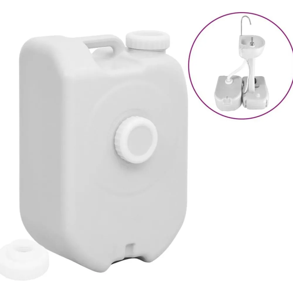 vidaXL Réservoir d'eau portable avec adaptateur 24 L gris