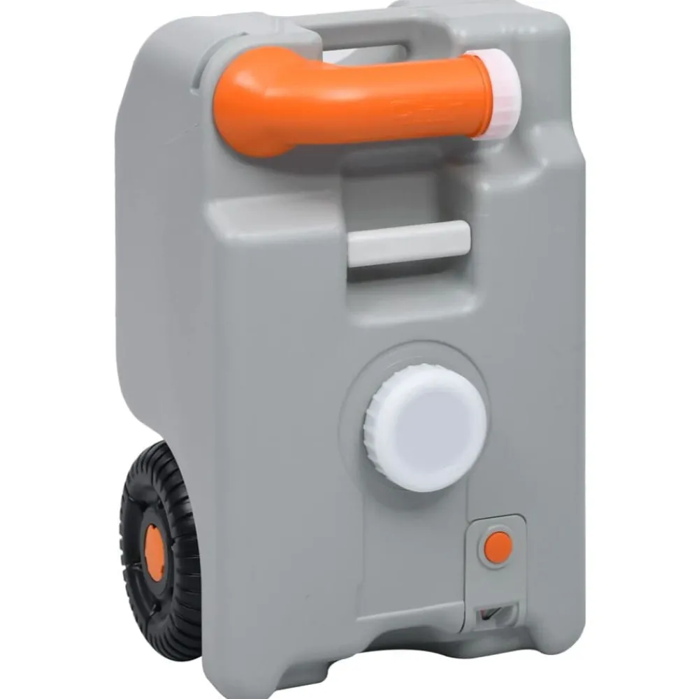 Loisirs De Plein Air-vidaXL Réservoir d'eau sur roues pour camping 25 L Gris