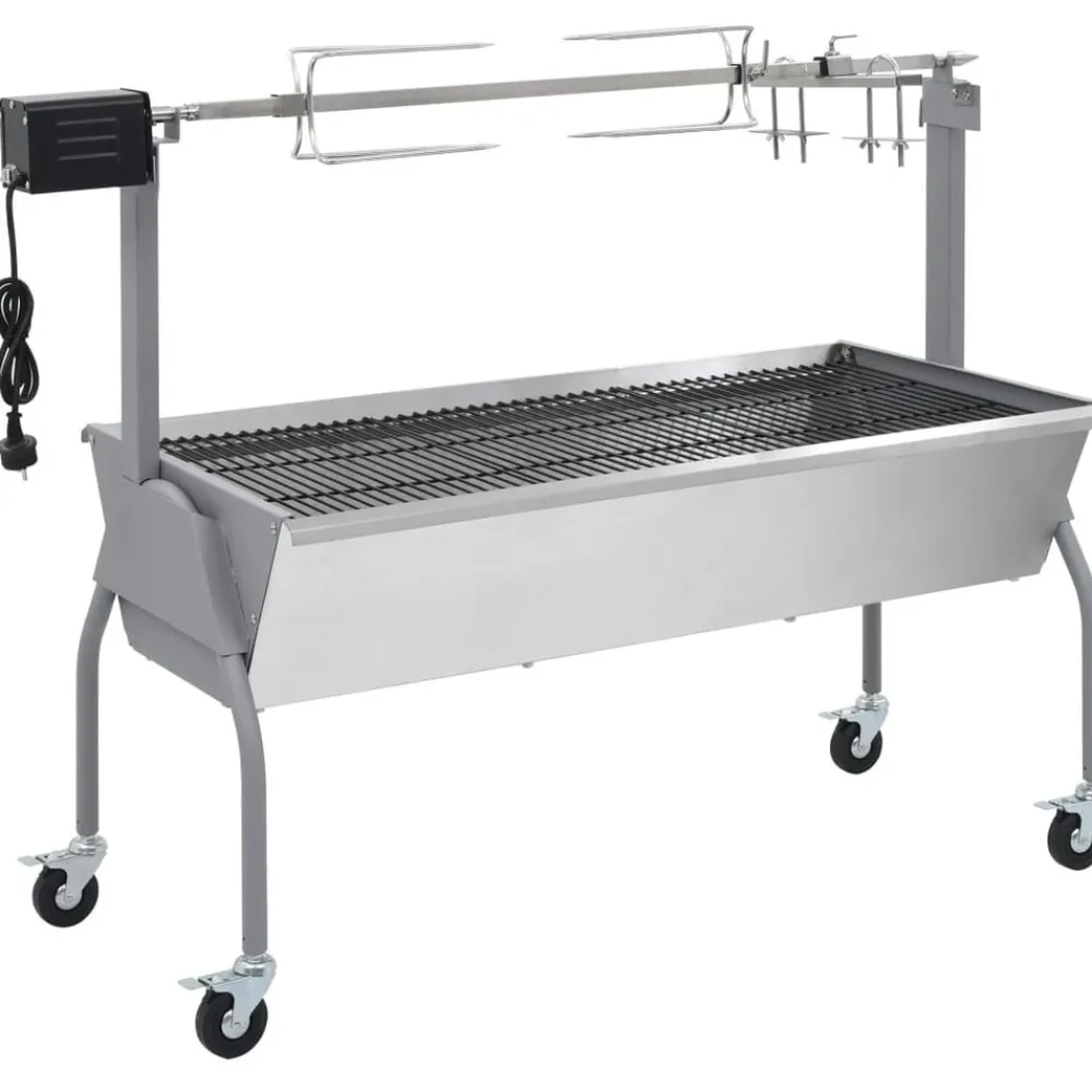 Arts De La Table & Arts Culinaires-vidaXL Rôtissoire pour barbecue électrique Acier inoxydable