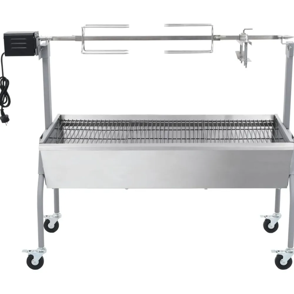 Arts De La Table & Arts Culinaires-vidaXL Rôtissoire pour barbecue électrique Acier inoxydable