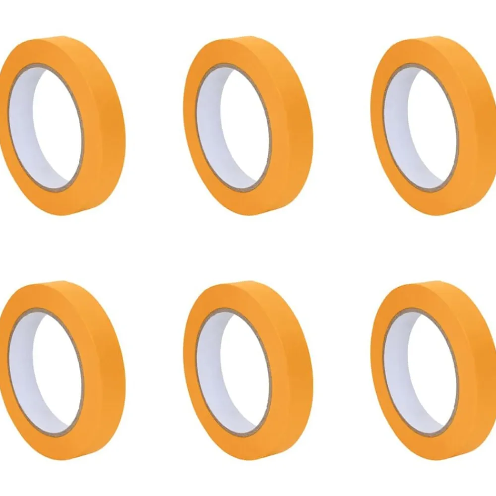 Consommables De Construction-vidaXL Rubans de masquage pour peintre 6 pcs Jaune 19mm x 50m Papier