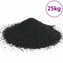 vidaXL Sable pour aquarium 25 kg noir 0,2-2 mm