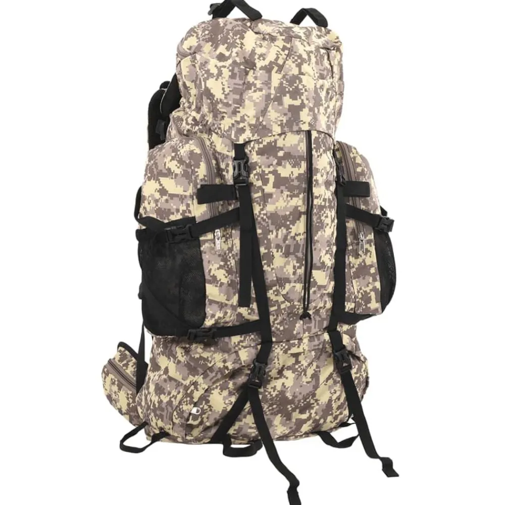 Bagages & Maroquinerie-vidaXL Sac à dos de randonnée camouflage 60 L tissu oxford Marron
