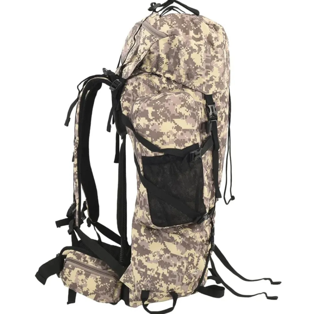 Bagages & Maroquinerie-vidaXL Sac à dos de randonnée camouflage 60 L tissu oxford Marron