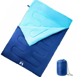 vidaXL Sac de couchage double et oreillers adultes camping 3-4 saisons