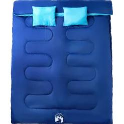 vidaXL Sac de couchage double et oreillers adultes camping 3-4 saisons