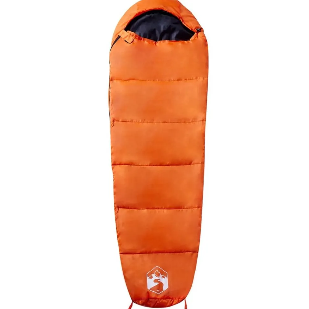 Loisirs De Plein Air-vidaXL Sac de couchage momie pour adultes camping 3 saisons Orange et noir