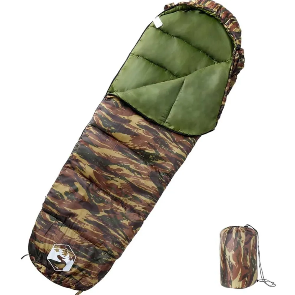 Loisirs De Plein Air-vidaXL Sac de couchage momie pour adultes camping 3 saisons Camouflage