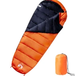 Loisirs De Plein Air-vidaXL Sac de couchage momie pour adultes camping 3 saisons Orange et noir