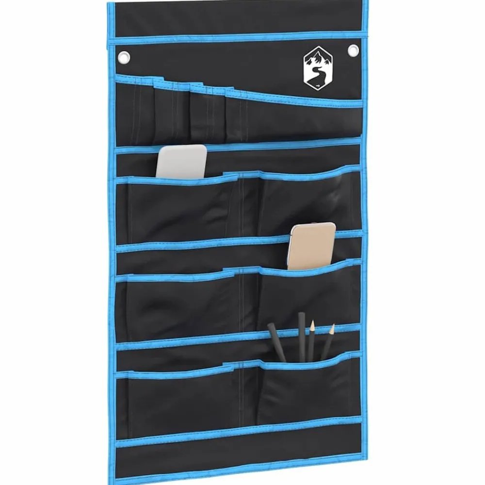 Loisirs De Plein Air-vidaXL Sac de rangement avec stockage Noir et Bleu 63,5 x 40 cm oxford