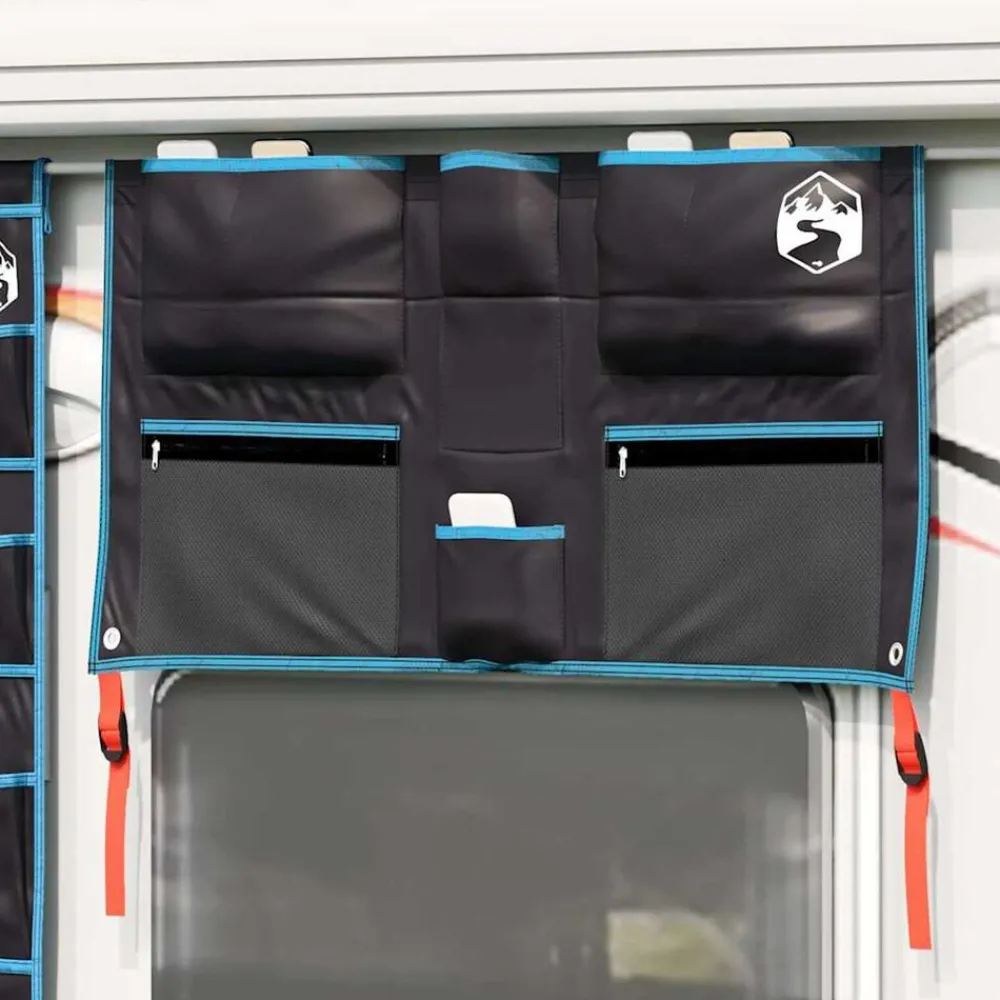 Loisirs De Plein Air-vidaXL Sac de rangement avec stockage Noir et Bleu 98 x 47 cm oxford