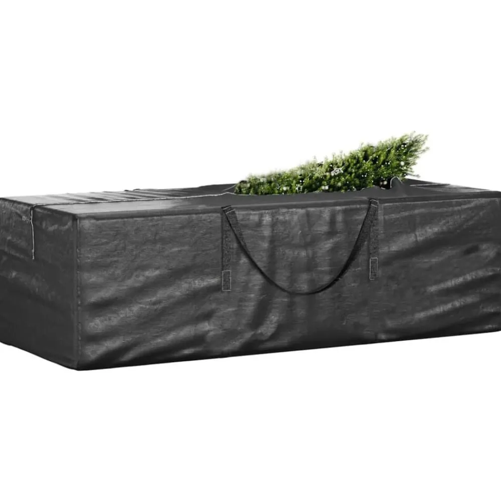 vidaXL Sac de rangement pour sapin de Noël noir 135x40x55 cm PE
