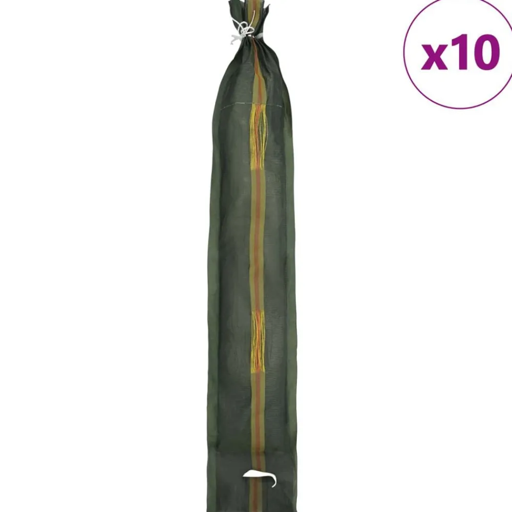 Stockage Industriel-vidaXL Sacs de sable 10 pcs Vert foncé 100 x 25 cm HDPE