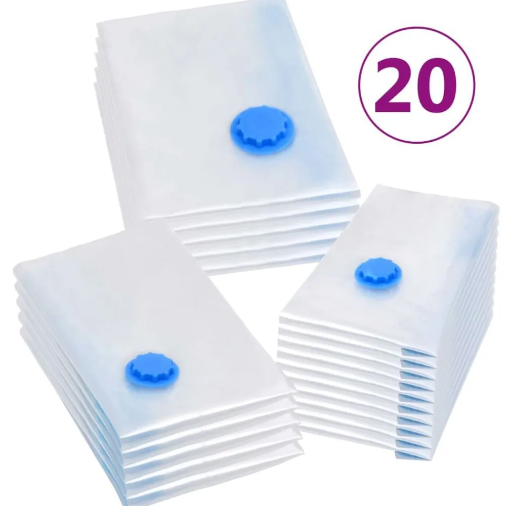 Produits Ménagers-vidaXL Sacs de voyage sous vide Sacs de vêtements 3 tailles 20 pcs