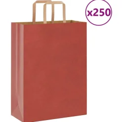 vidaXL Sacs en papier 250 pcs avec poignées 26x12x35 cm