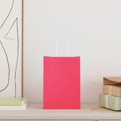 Arts & Loisirs-vidaXL Sacs en papier 50 pcs avec poignées 15x8x21 cm Rose