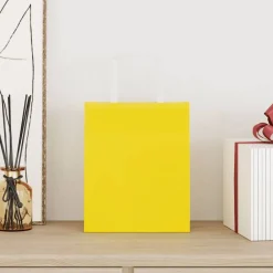 Arts & Loisirs-vidaXL Sacs en papier 50 pcs avec poignées 18x8x22 cm Jaune